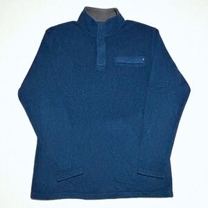 Free Fly Men's Lg Bamboo Gray Pullover‎ Snap Fleece 1/4 Zip Mock Neck Gorpcore